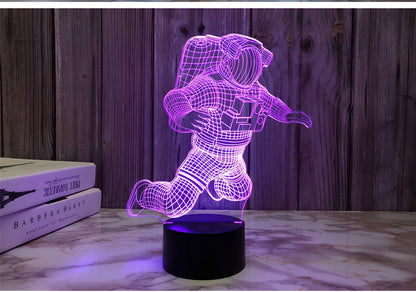 3D Astronaut small night light USB plug-in bedside model, 10cm tall LED glow at ≤36V
