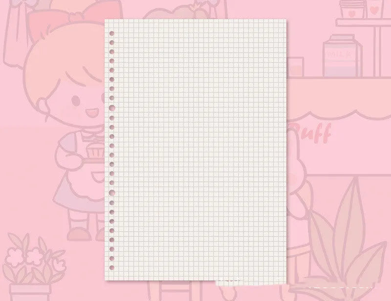 Refillable notebook with detachable decorative cover and replaceable paper core in B5 size