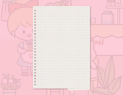 Refillable notebook with detachable decorative cover and replaceable paper core in B5 size