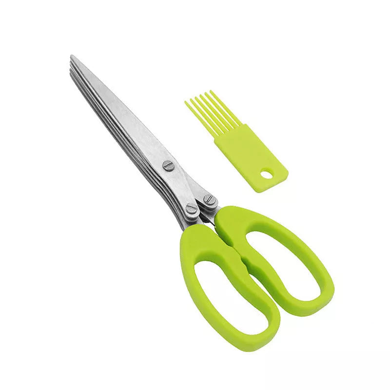 Stainless steel five-layer kitchen scissors for chopping green onions and shredding seaweed