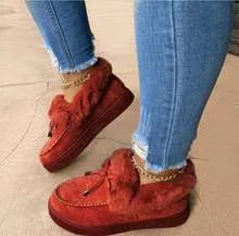 Women's cotton shoes with round toe, non-slip rubber sole, and velvet lining in multiple colours