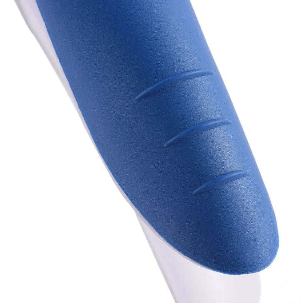 White and blue electric lint remover with stainless steel cutter for fabric pill removal