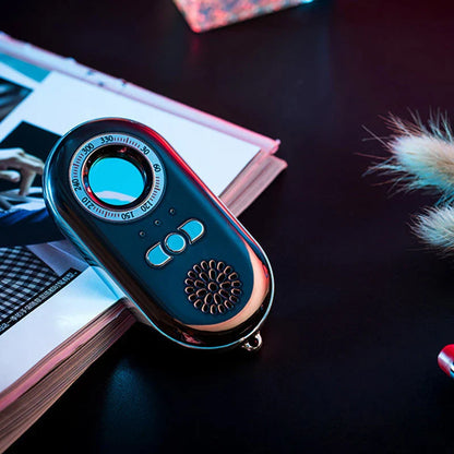 Portable anti-theft security alarm with infrared detection, loud alarm, and LED flashlight for safe travel