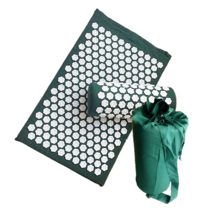 Lotus-shaped acupressure mat and pillow set in blue colour for massage therapy