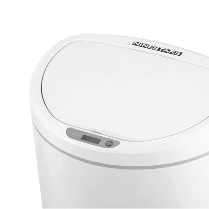 White Smart Sensor Trash Can with motion-activated lid for hygienic waste disposal