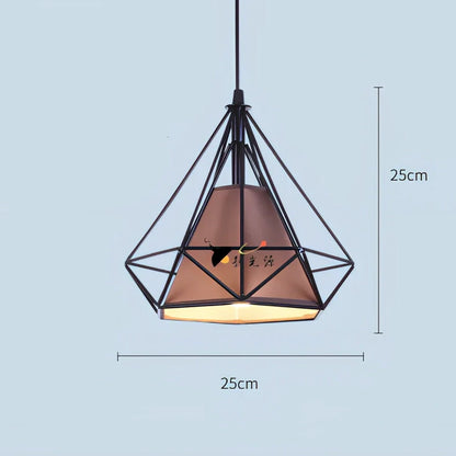 Wrought iron diamond chandelier with adjustable height and LED lighting for 10-15 square metre rooms