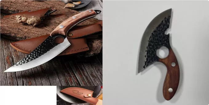 Stainless steel chef's kitchen knife with high carbon steel blade and ergonomic handle