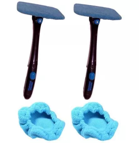 Car Window Brush with swivel head and built-in water sprayer for streak-free cleaning