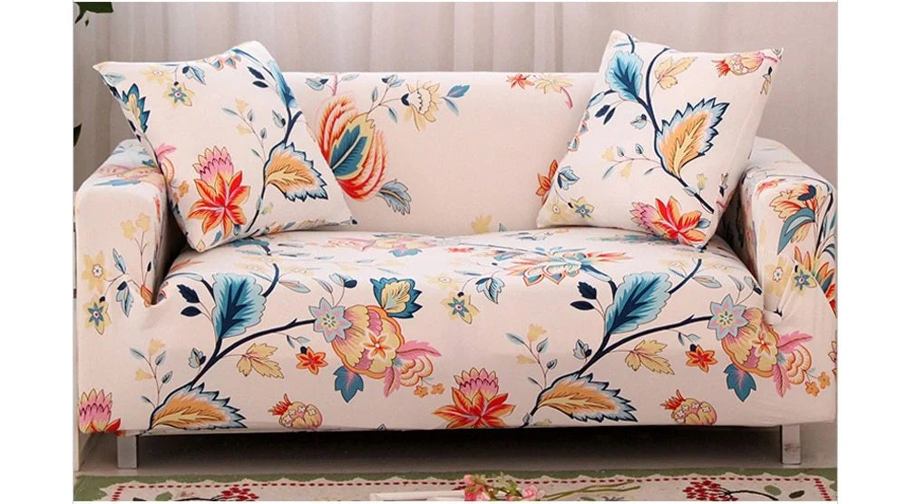 Stretchable polyester-spandex sofa cover with non-slip design in various colors