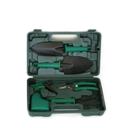 Stainless steel garden hand tool set in gardening green, planting shovel and soil loosening kit, 5-piece or 10-piece set