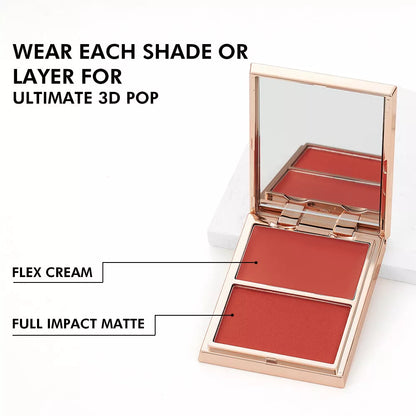 PHOFAY Double-Take Cream & Powder Blush Duo for natural contouring and highlighting
