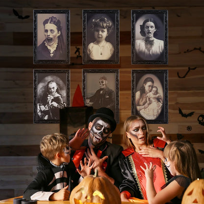 3D Changing Face Moving Picture Frame in Black with Eerie Ghostly Image