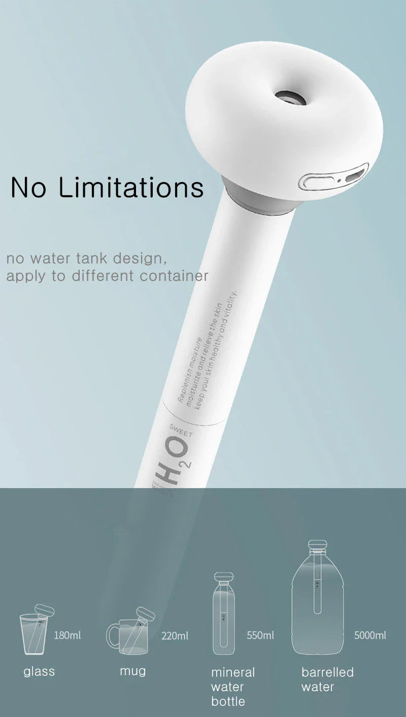 Portable USB humidifier and aroma diffuser device with mist and essential oil diffusion capability