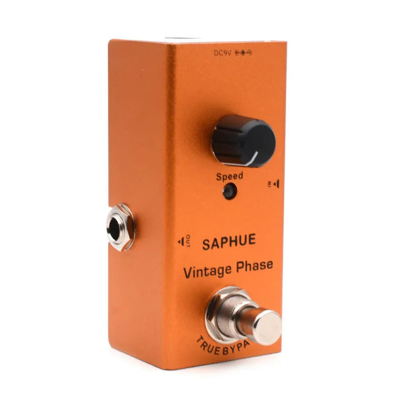 SAPHUE mini electric guitar effects pedal with aluminium alloy casing, true bypass, 1/4 inch jacks and 9V DC power