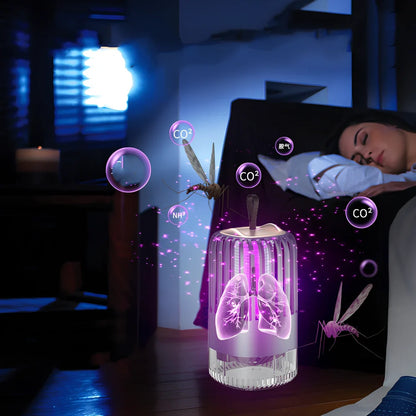 White mosquito killer lamp with protective electric grid and USB power cable