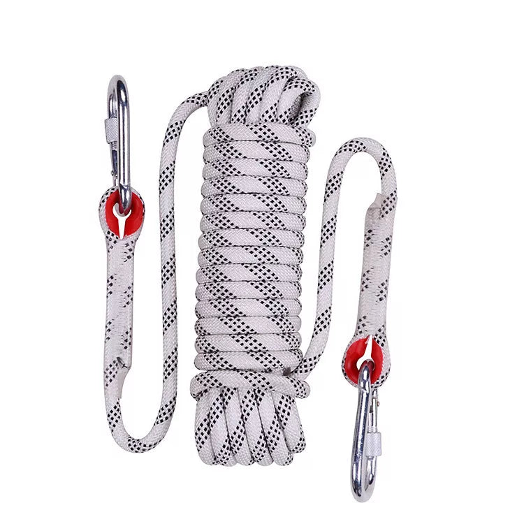 10M outdoor climbing rope with high-strength silk core, available in multiple colors