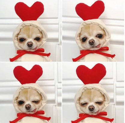 Two-legged hooded fleece dog outfits in various colors for autumn and winter wear