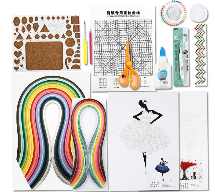 Premium DIY Paper Quilling Art Craft Kit with Vibrant Pre-cut Paper Strips, Essential Tools, and Detailed Instructions for Unique Handmade Projects