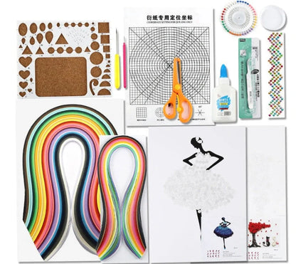 Premium DIY Paper Quilling Art Craft Kit with Vibrant Pre-cut Paper Strips, Essential Tools, and Detailed Instructions for Unique Handmade Projects