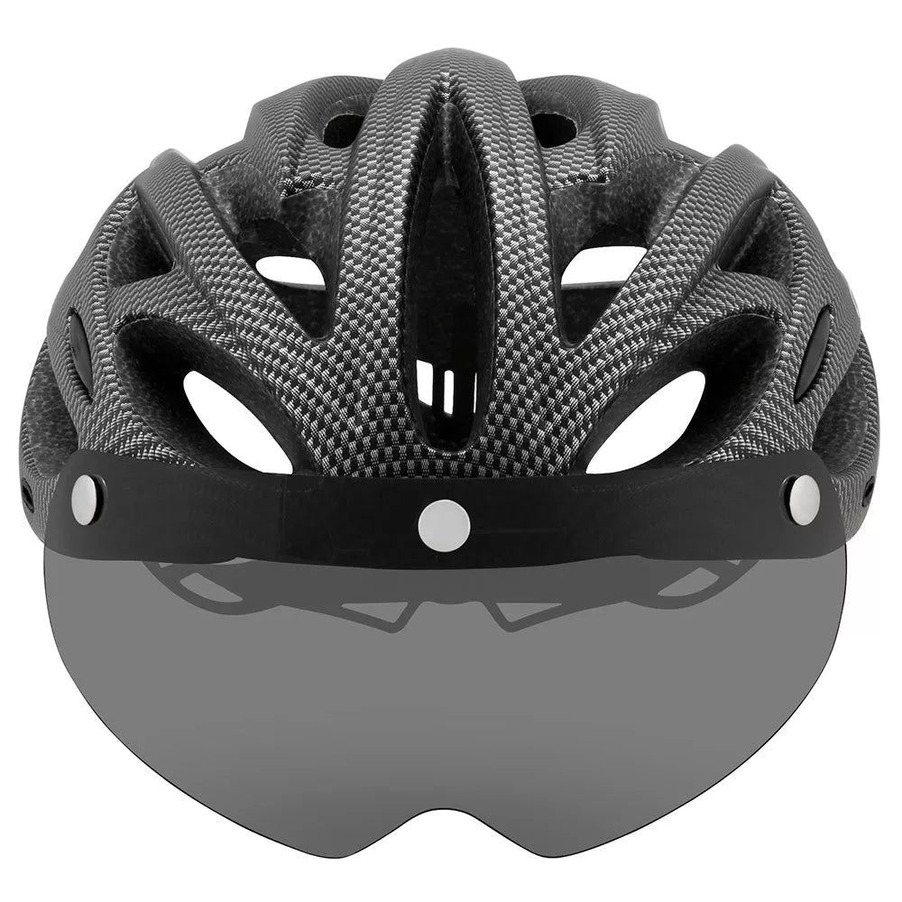 Bicycle helmet hard hat with 22 wind tunnels for enhanced airflow, available in multiple colors