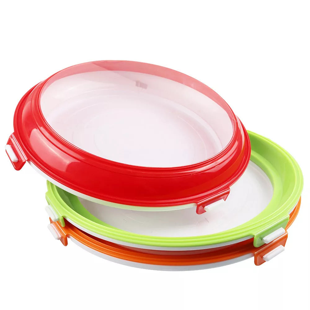 Refrigerator Fresh-keeping Tray in red, green, and orange colors with space-saving design