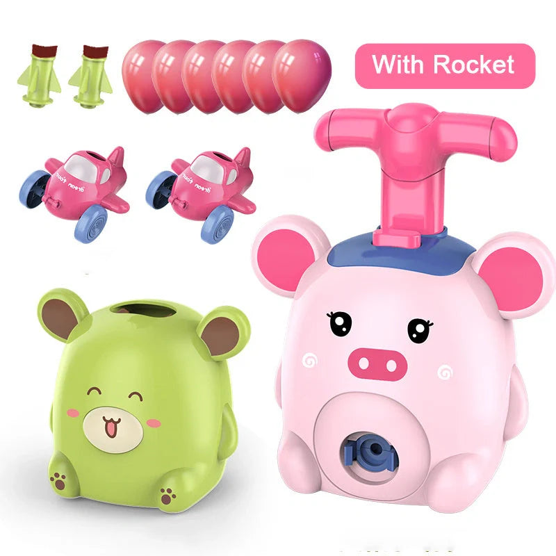Inertia Flying Power Balloon Car in various designs, perfect for educational play
