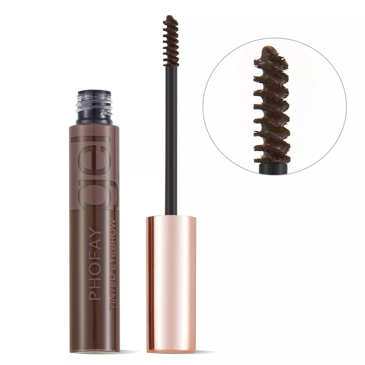 PHOFAY Tinted Eyebrow Gel in tube with brush applicator for waterproof, long-lasting brow definition
