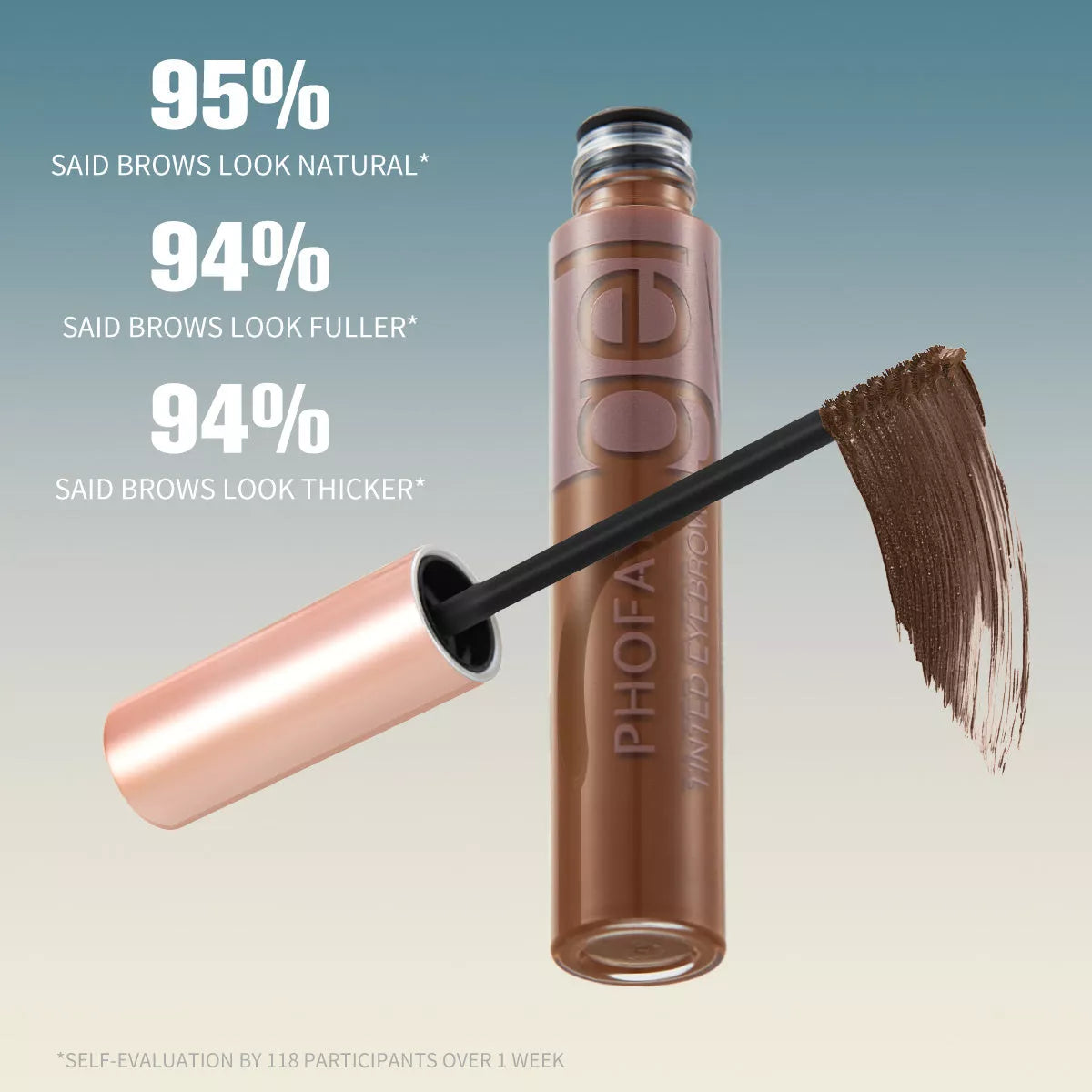 PHOFAY Tinted Eyebrow Gel in tube with brush applicator for waterproof, long-lasting brow definition