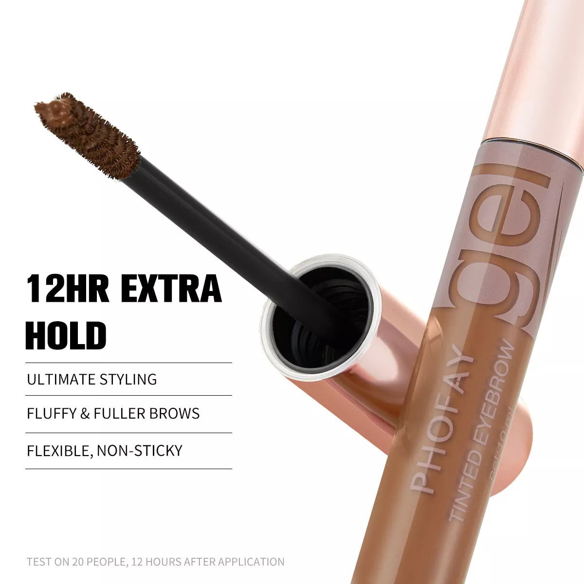 PHOFAY Tinted Eyebrow Gel in tube with brush applicator for waterproof, long-lasting brow definition