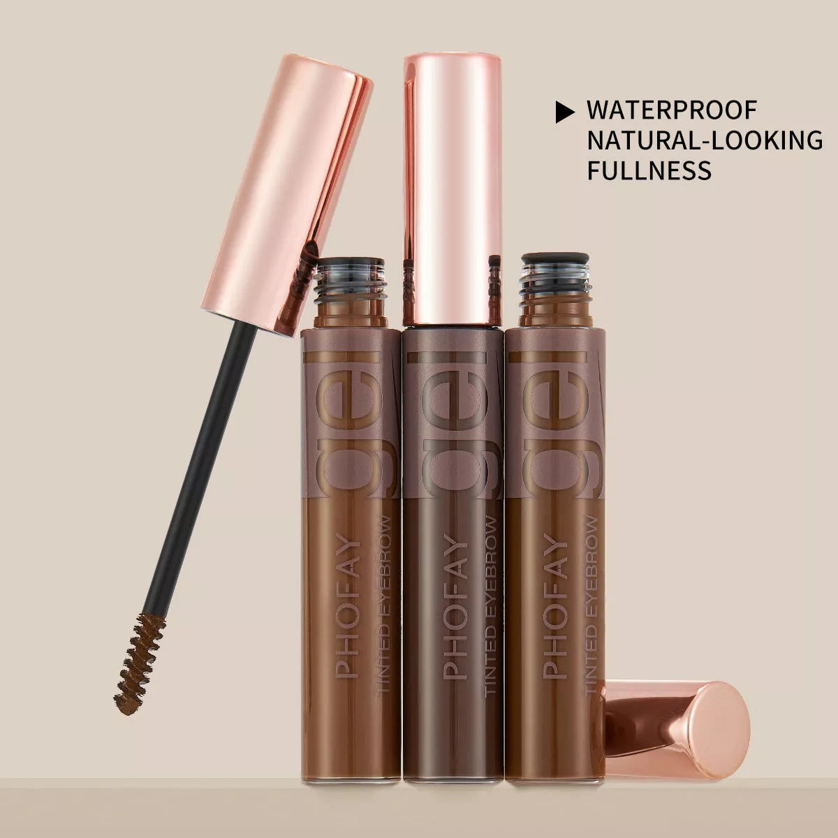 PHOFAY Tinted Eyebrow Gel in tube with brush applicator for waterproof, long-lasting brow definition