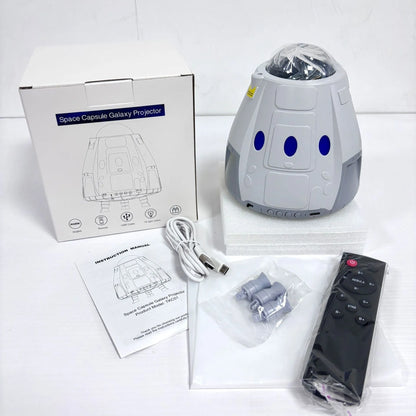 Space capsule shaped galaxy atmosphere projector lamp with USB cable and remote control