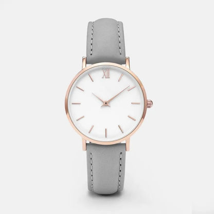 Women's square quartz watch with alloy case and PU leather strap in multiple colour options