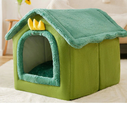 A cozy and comfortable pet bed with a self-warming fabric, durable non-slip base, and removable machine-washable cover