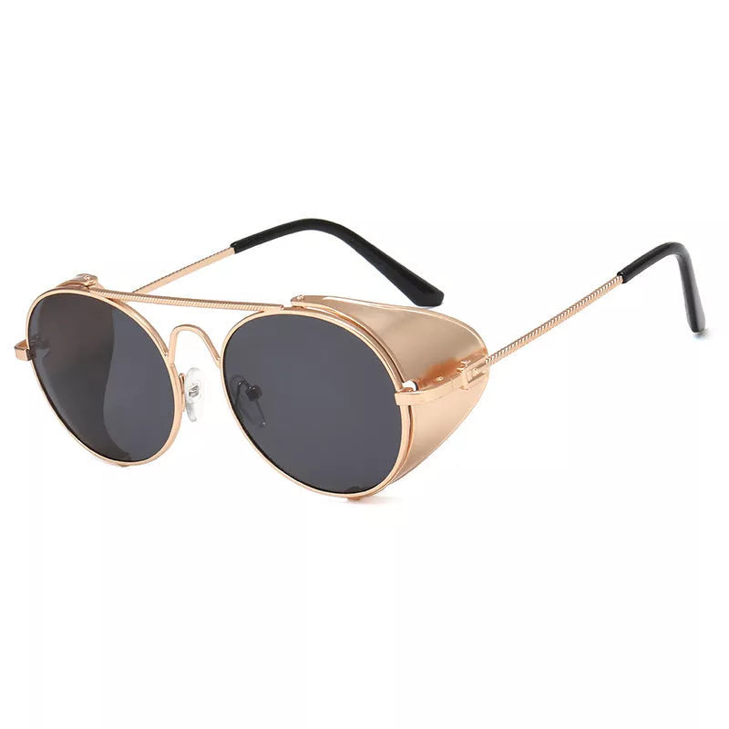 Steampunk sunglasses with metal frame and UV400 protection in various colors