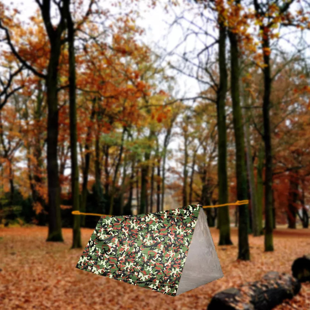 Outdoor Emergency Survival Sleeping Bag with reflective interior for heat retention