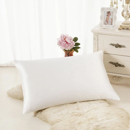 Luxurious satin pillowcases in various colors and sizes, offering soft and breathable comfort