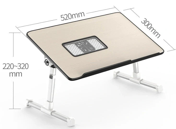 Adjustable Laptop Desk Stand in various colors, foldable design for ergonomic workspace