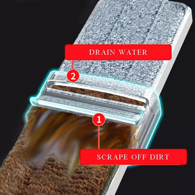 Spray Flat Mop with no hand wash feature and stainless steel bar for efficient cleaning