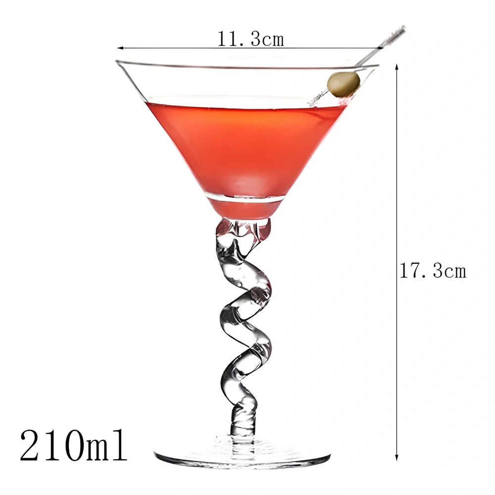 Creative transparent lead-free glass cup with seamless flat base for cocktails, 210ml capacity