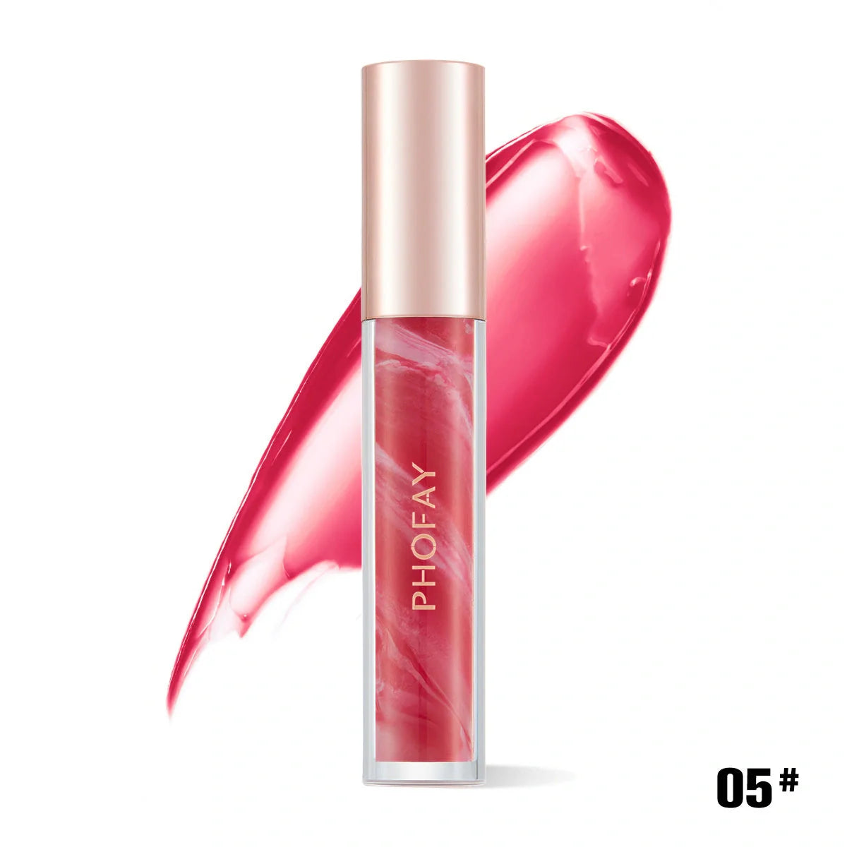 PHOFAY Hydrating Rose Lip Gloss for soft, smooth, and colorful lips