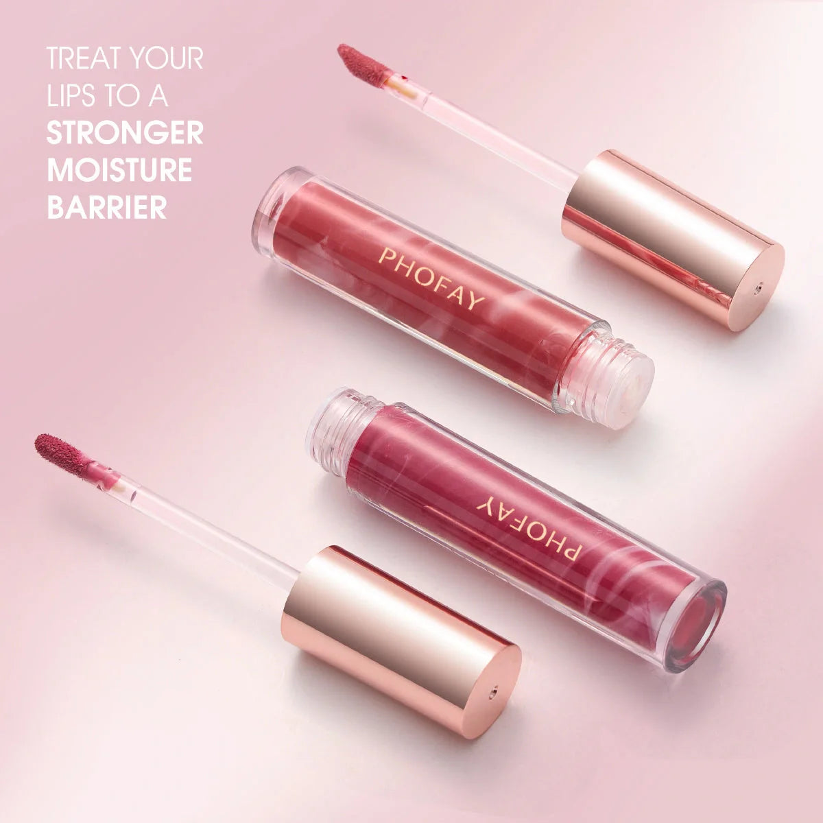 PHOFAY Hydrating Rose Lip Gloss for soft, smooth, and colorful lips