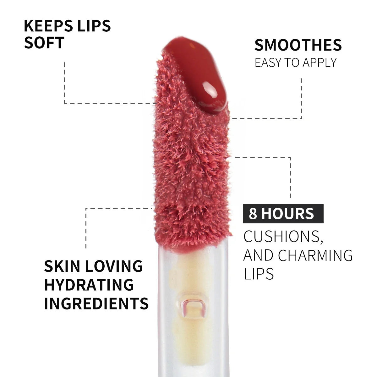 PHOFAY Hydrating Rose Lip Gloss for soft, smooth, and colorful lips