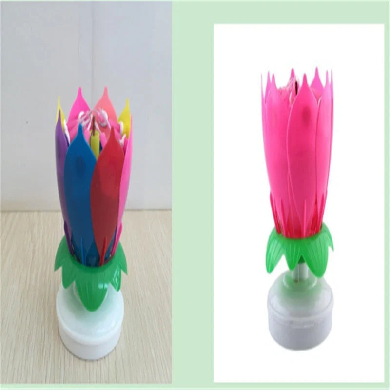 Musical Lotus Candles in various colors with a unique lotus design and music feature