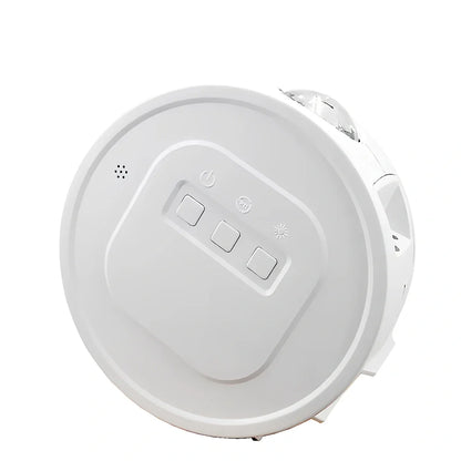 USB star projection light with voice control showing rotating mechanism and star pattern projection