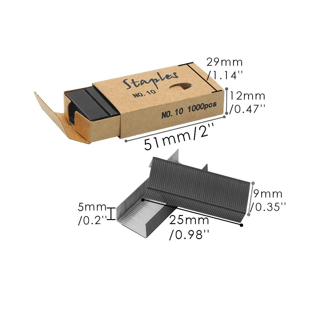 Box of 1000 metal staples in black, purple, rose gold, and rose red colour options