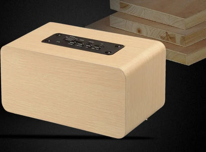Wireless Bluetooth speaker W5 with wood shell, redwood or yellow wood grain, USB and card playback