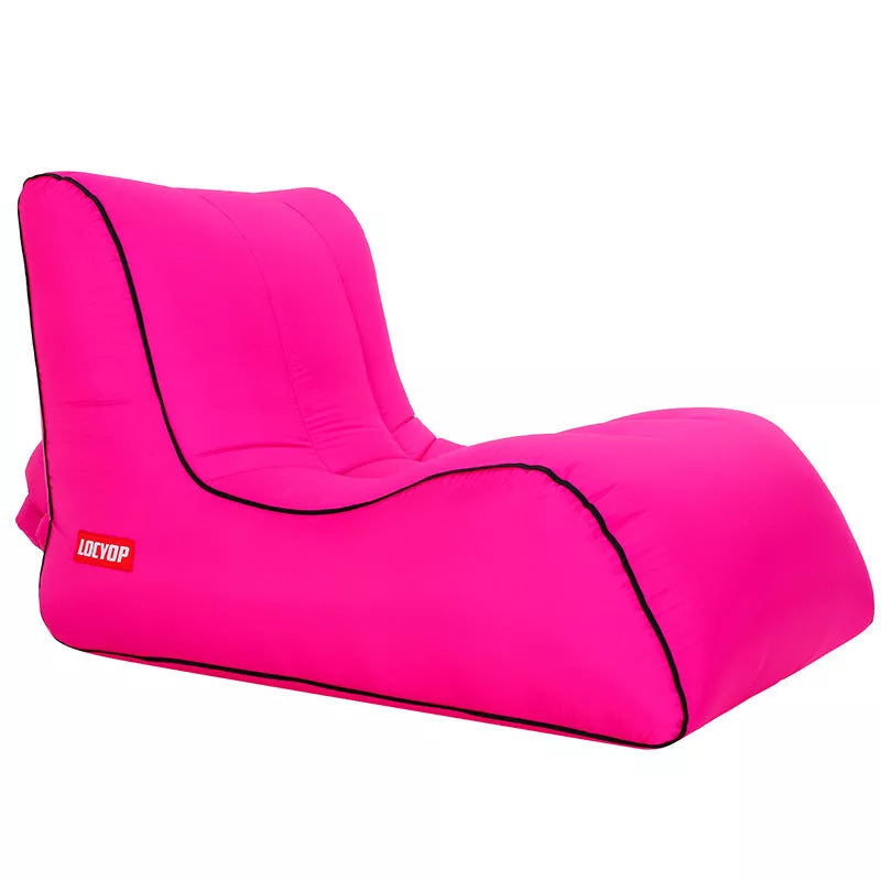 Portable inflatable air sofa in various colors, perfect for outdoor use.
