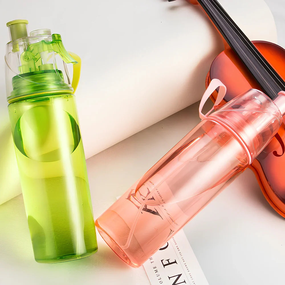600ml sports mist spray bottle in multiple colours with continuous spray function for outdoor activities