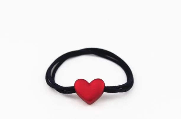 Korean style hair ring with rubber band, 5cm diameter, in Bow, Love, or Puppy design.