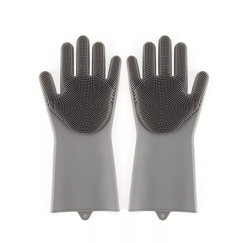 Silicone dishwashing gloves in multiple colors, high temperature resistant up to 320°F